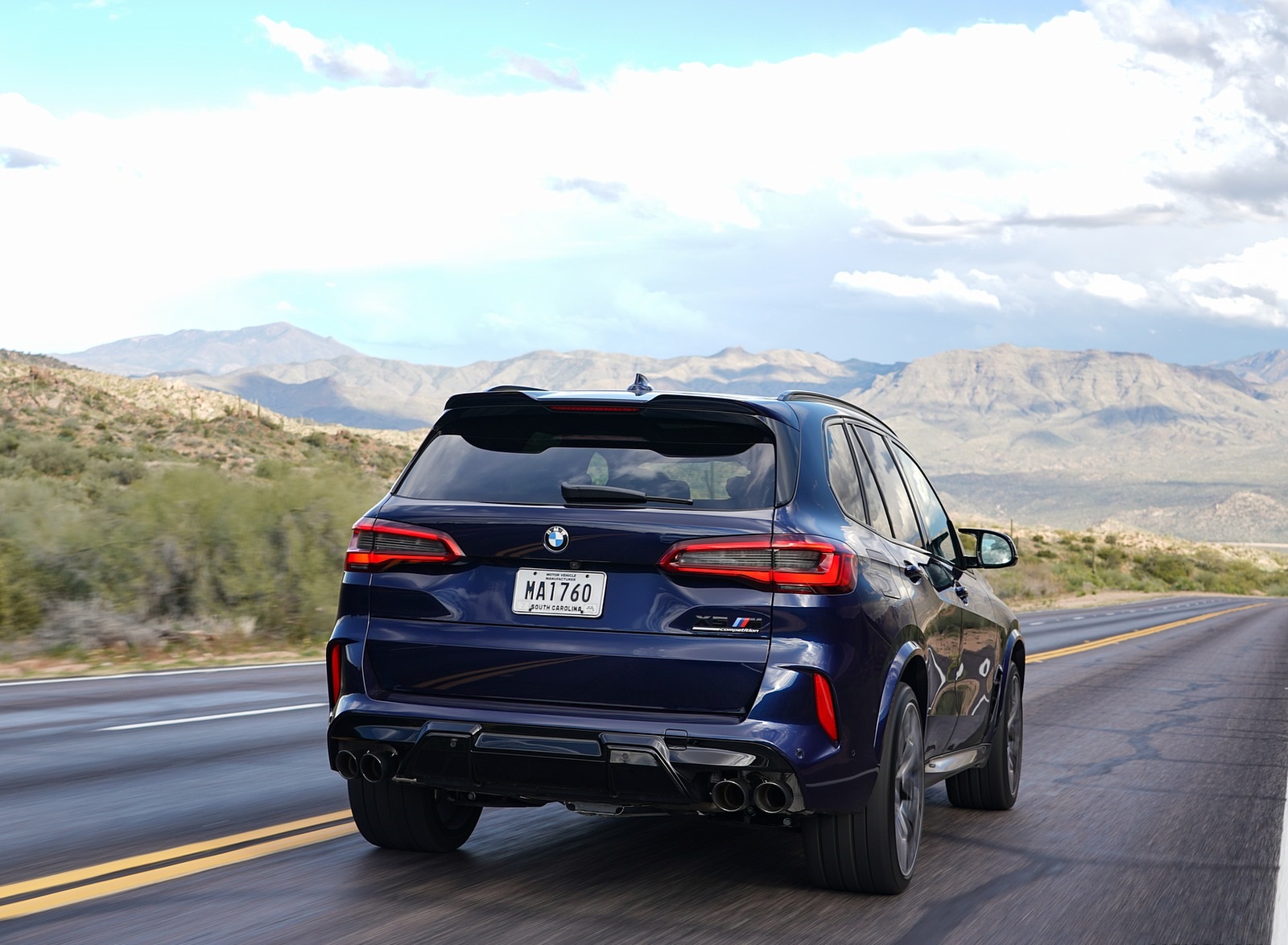 2020 BMW X5 M Competition (Color: Tanzanit Blue Metallic; US-Spec) Rear Wallpapers (6)