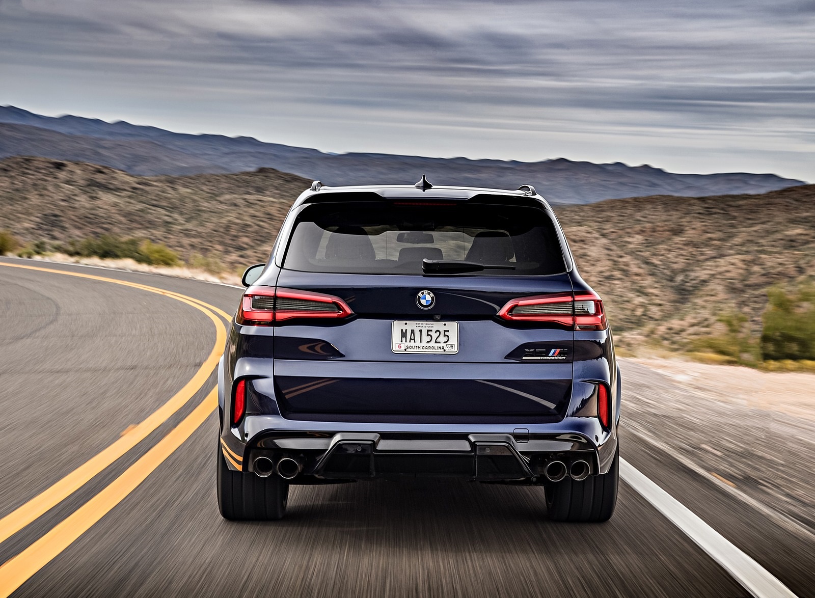 2020 BMW X5 M Competition (Color: Tanzanit Blue Metallic; US-Spec) Rear Wallpapers #7 of 196