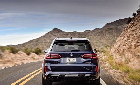 2020 BMW X5 M Competition (Color: Tanzanit Blue Metallic; US-Spec) Rear Wallpapers 450x275 (8)