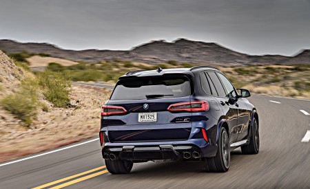2020 BMW X5 M Competition (Color: Tanzanit Blue Metallic; US-Spec) Rear Wallpapers 450x275 (9)
