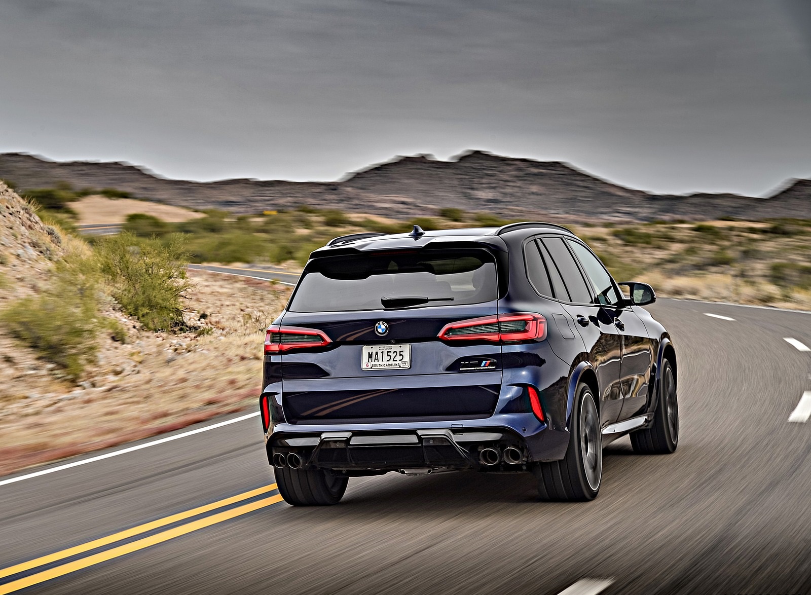 2020 BMW X5 M Competition (Color: Tanzanit Blue Metallic; US-Spec) Rear Wallpapers (9)