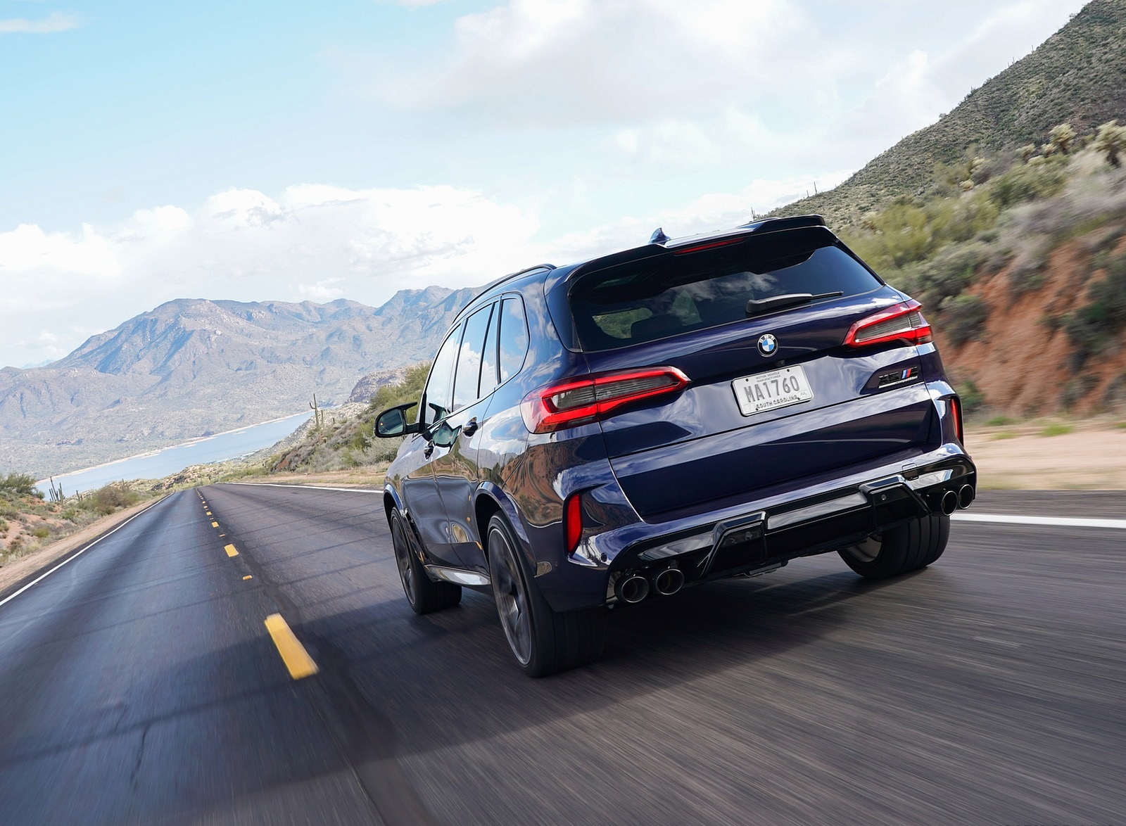 2020 BMW X5 M Competition (Color: Tanzanit Blue Metallic; US-Spec) Rear Wallpapers #41 of 196