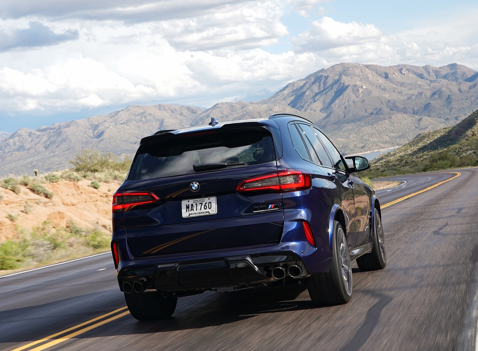 2020 BMW X5 M Competition (Color: Tanzanit Blue Metallic; US-Spec) Rear Wallpapers #10 of 196