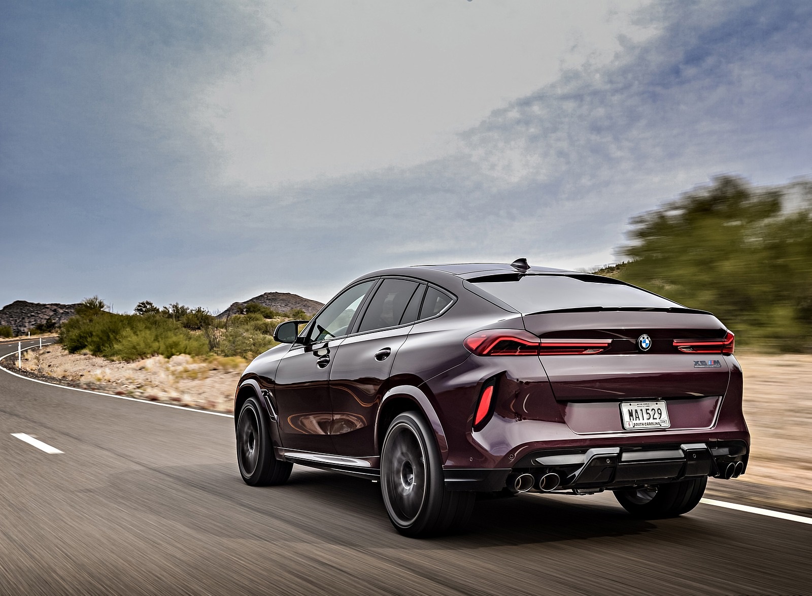 2020 BMW X6 M Competition (Color: Ametrine Metallic; US-Spec) Rear Three-Quarter Wallpapers #60 of 206