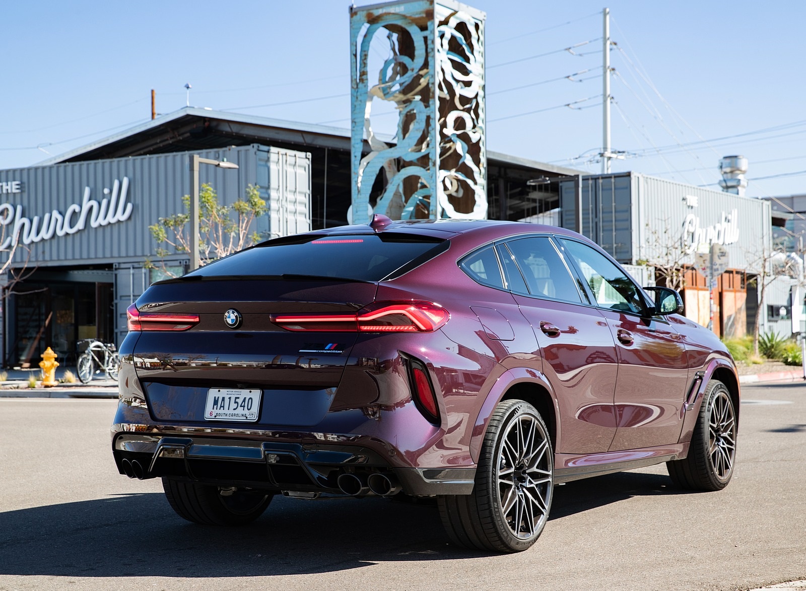 2020 BMW X6 M Competition (Color: Ametrine Metallic; US-Spec) Rear Three-Quarter Wallpapers #90 of 206