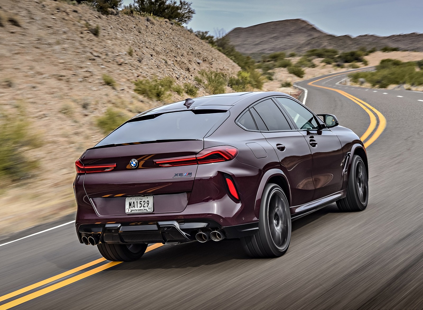 2020 BMW X6 M Competition (Color: Ametrine Metallic; US-Spec) Rear Three-Quarter Wallpapers #58 of 206