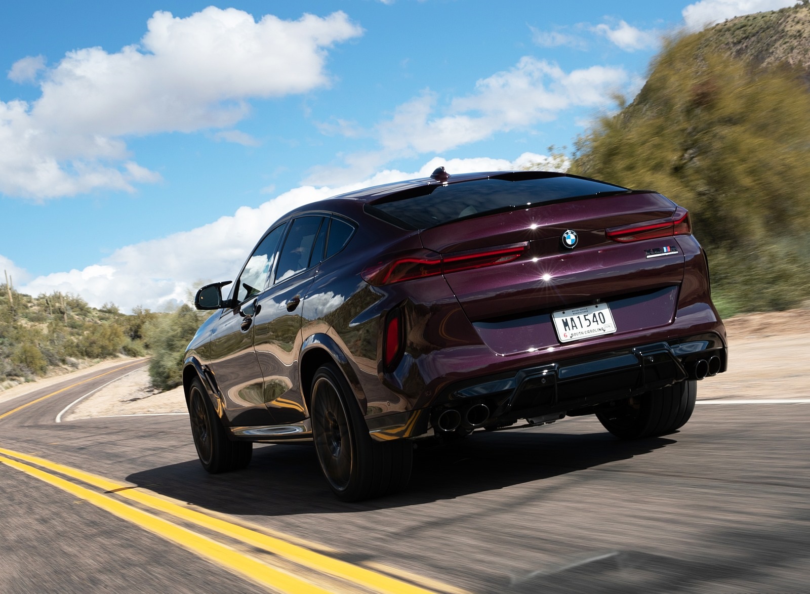 2020 BMW X6 M Competition (Color: Ametrine Metallic; US-Spec) Rear Three-Quarter Wallpapers #35 of 206