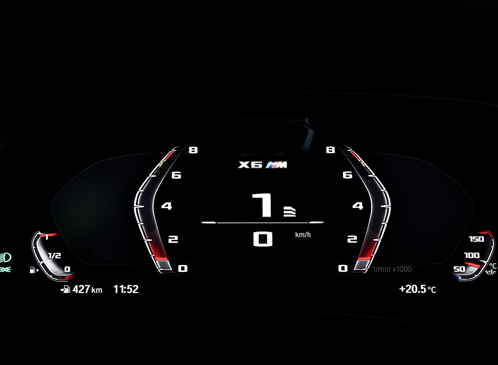 2020 BMW X6 M Competition (Color: Mineral White Metallic; US-Spec) Digital Instrument Cluster Wallpapers #199 of 206