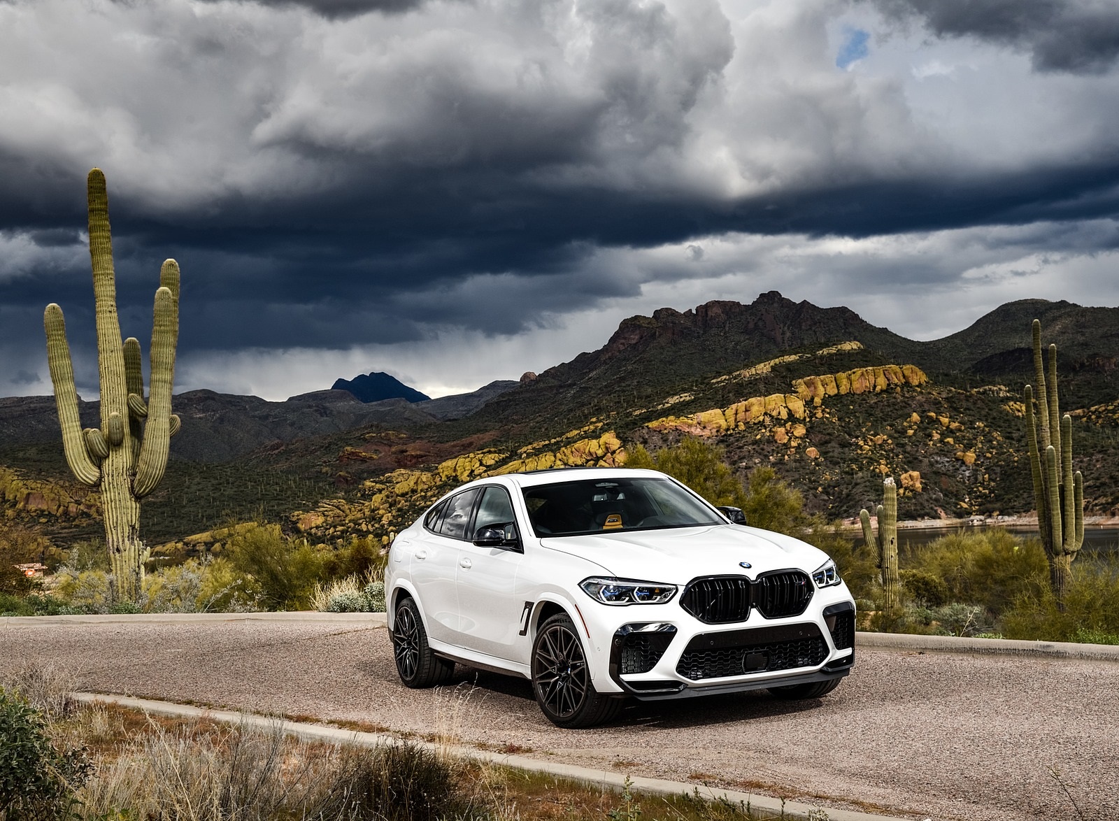 2020 BMW X6 M Competition (Color: Mineral White Metallic; US-Spec) Front Three-Quarter Wallpapers #172 of 206