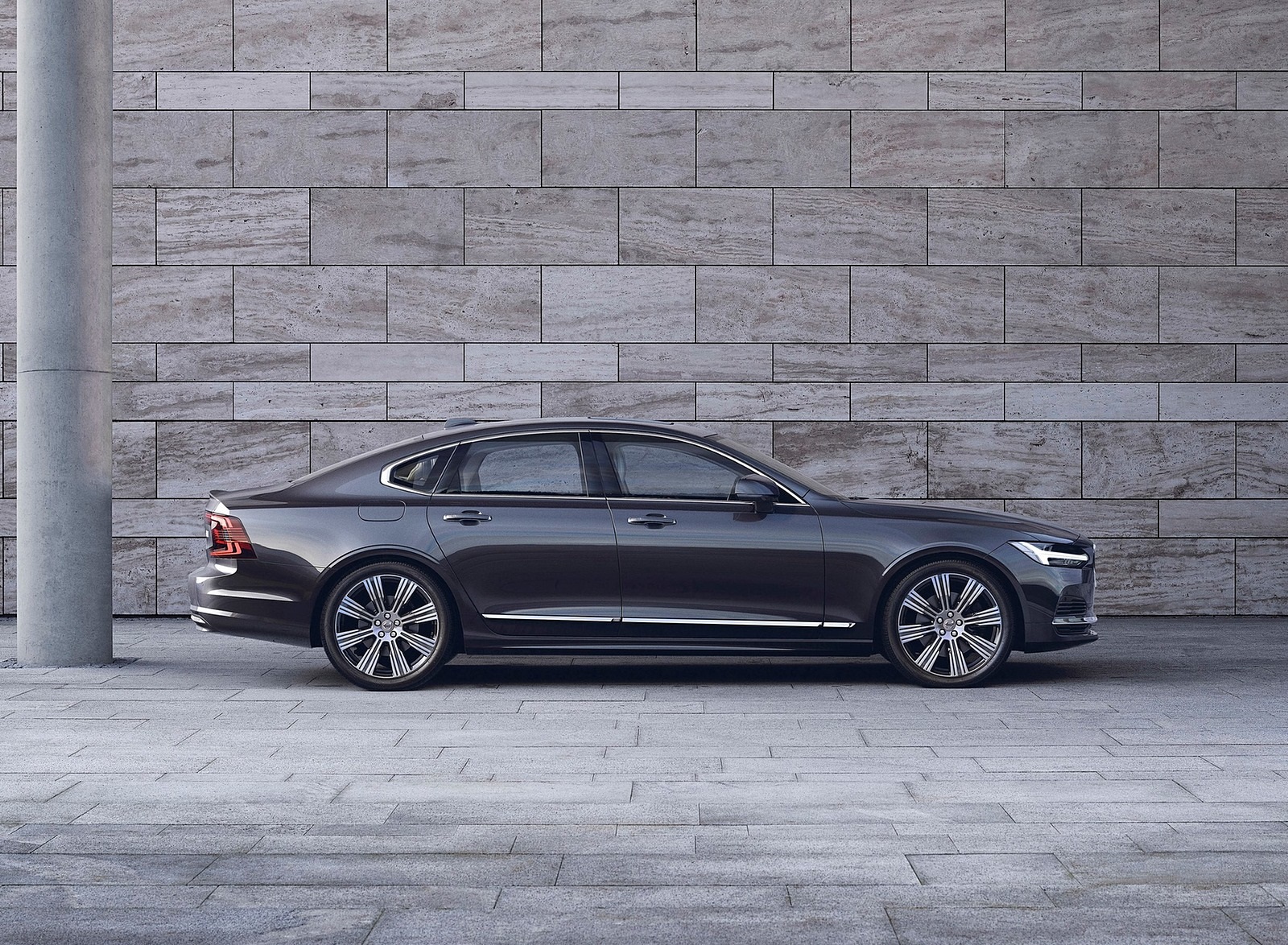 2020 Volvo S90 Recharge T8 plug-in hybrid (Color: Platinum Grey) Side Wallpapers (7)