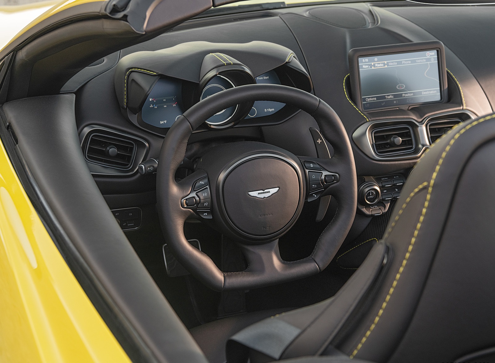 2021 Aston Martin Vantage Roadster (Color: Yellow Tang; US-Spec) Interior Steering Wheel Wallpapers #153 of 175