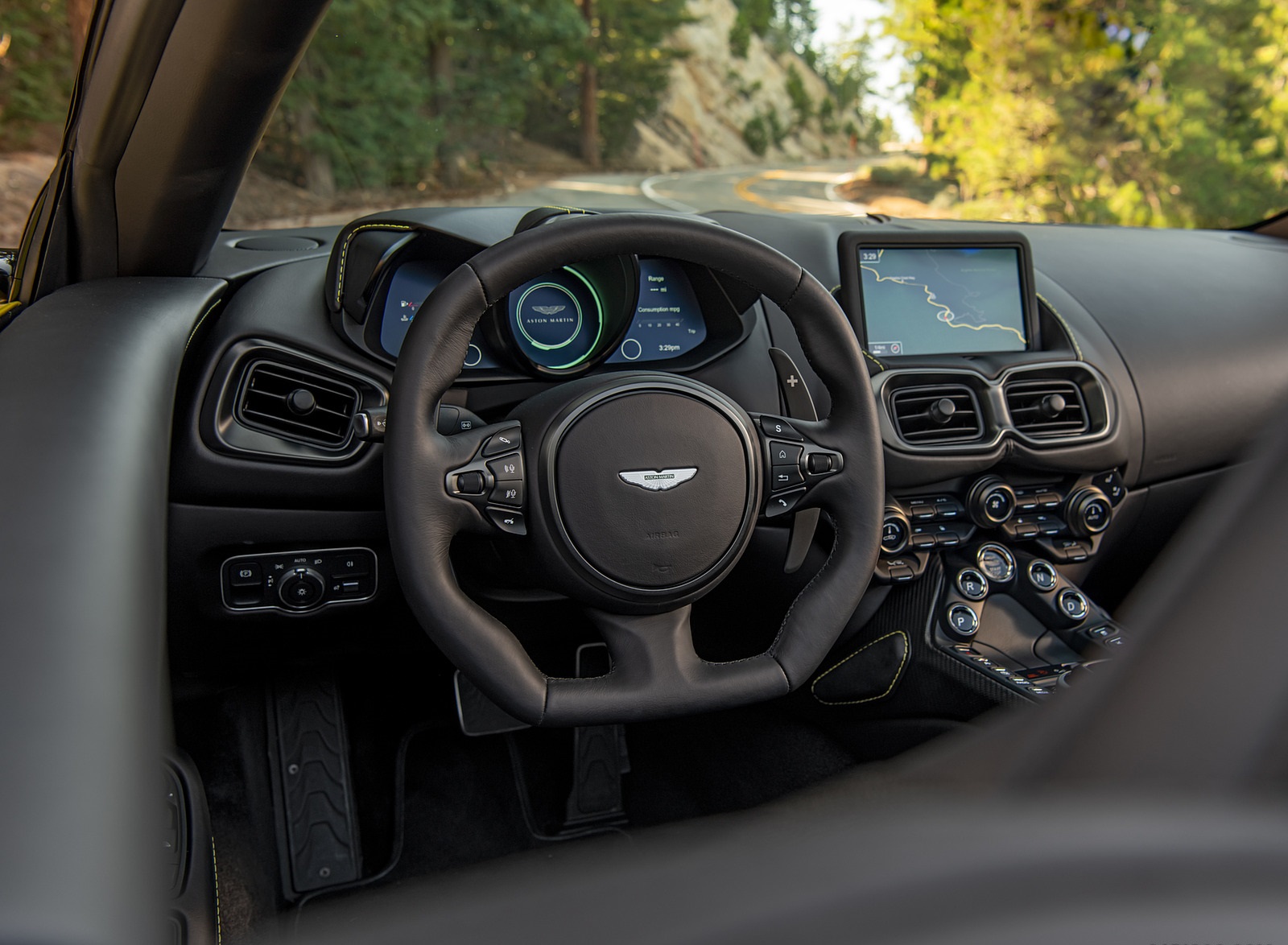 2021 Aston Martin Vantage Roadster (Color: Yellow Tang; US-Spec) Interior Wallpapers #158 of 175
