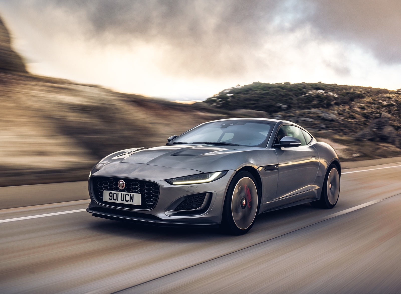 2021 Jaguar F-TYPE P300 Coupe RWD (Color: Eiger Grey) Front Three-Quarter Wallpapers (1)