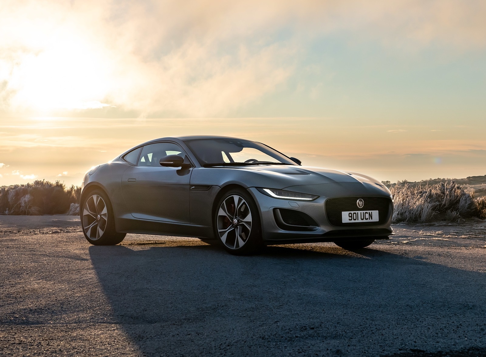 2021 Jaguar F-TYPE P300 Coupe RWD (Color: Eiger Grey) Front Three-Quarter Wallpapers #12 of 28