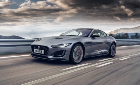 2021 Jaguar F-TYPE P300 Coupe RWD (Color: Eiger Grey) Front Three-Quarter Wallpapers 450x275 (3)