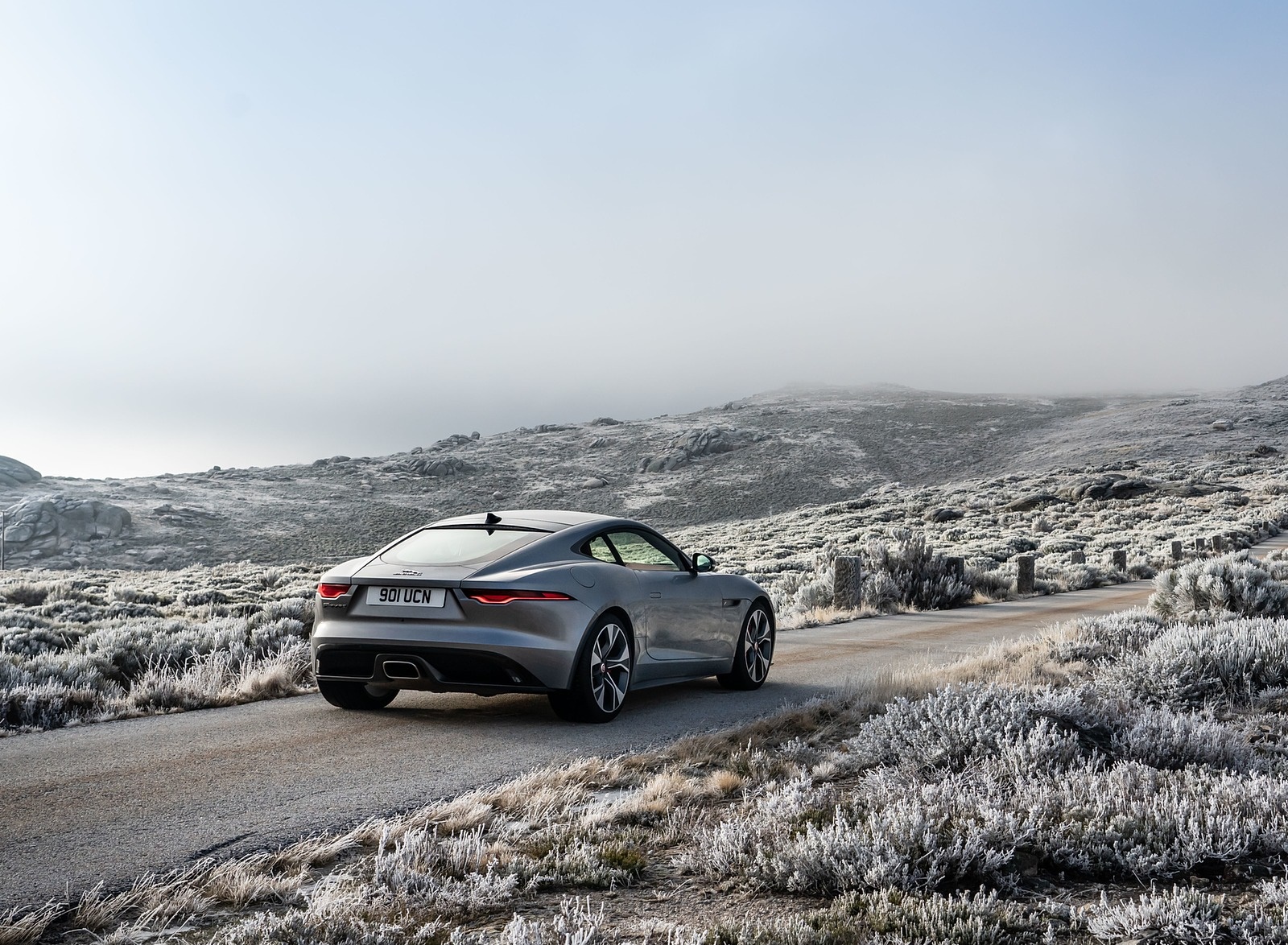 2021 Jaguar F-TYPE P300 Coupe RWD (Color: Eiger Grey) Rear Three-Quarter Wallpapers #14 of 28