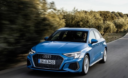 2021 Audi A3 Sportback (Color: Atoll Blue) Front Three-Quarter Wallpapers 450x275 (42)