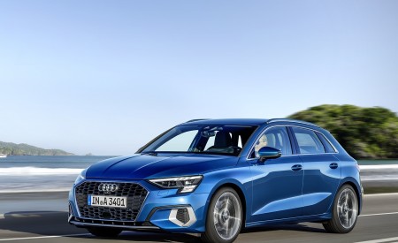 2021 Audi A3 Sportback (Color: Atoll Blue) Front Three-Quarter Wallpapers 450x275 (70)