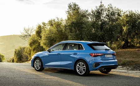 2021 Audi A3 Sportback (Color: Atoll Blue) Rear Three-Quarter Wallpapers 450x275 (63)