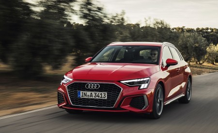 2021 Audi A3 Sportback (Color: Tango Red) Front Three-Quarter Wallpapers 450x275 (1)