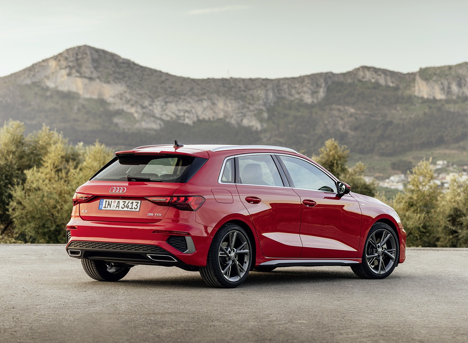 2021 Audi A3 Sportback (Color: Tango Red) Rear Three-Quarter Wallpapers (8)