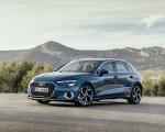 2021 Audi A3 Sportback (Color: Turbo Blue) Front Three-Quarter Wallpapers 150x120