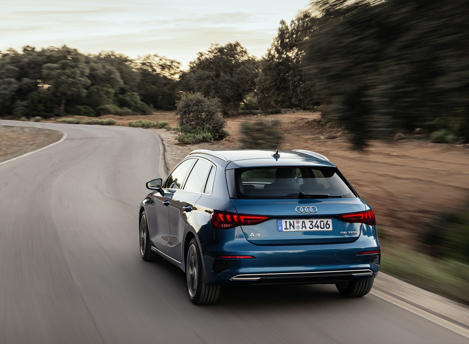 2021 Audi A3 Sportback (Color: Turbo Blue) Rear Wallpapers #22 of 121