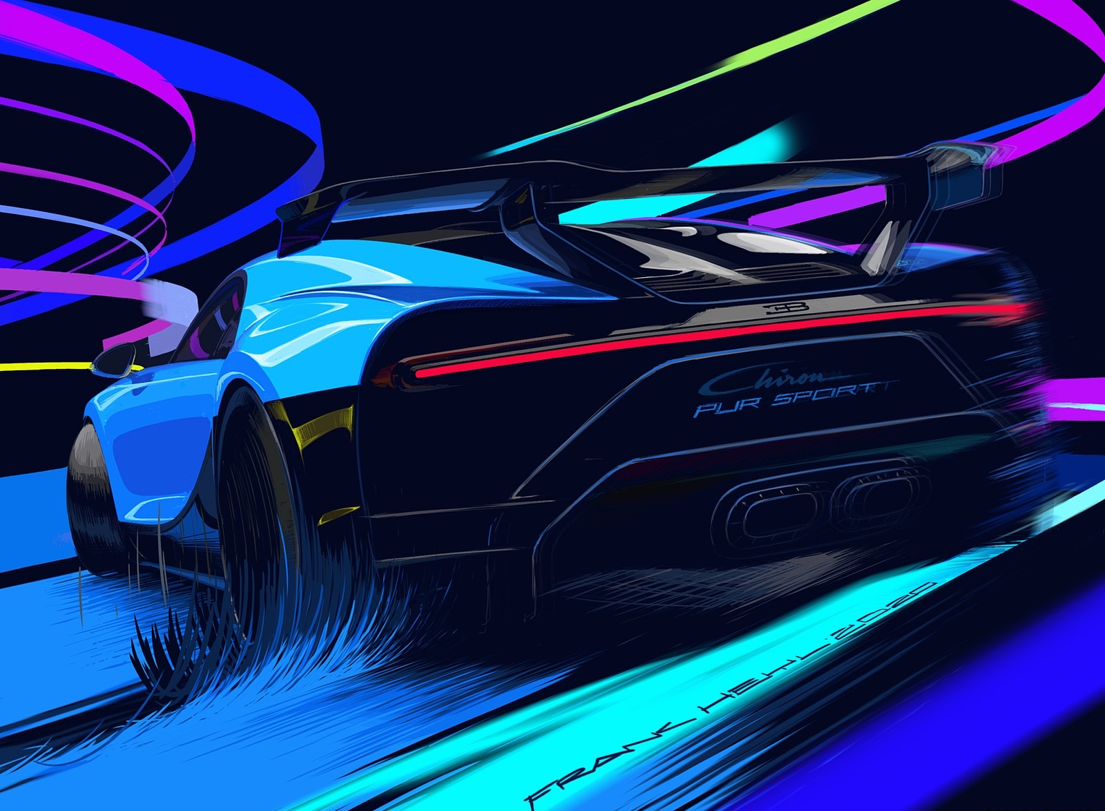 Bugatti Chiron Blue Wallpaper