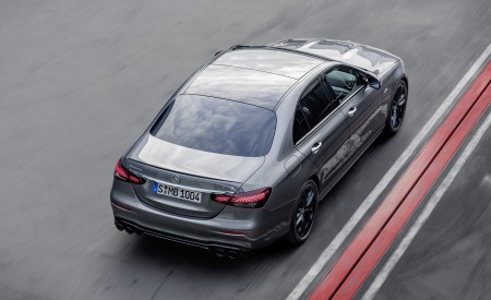 2021 Mercedes-AMG E 53 4MATIC+ Night Package (Color: Selenite Grey Metallic) Rear Three-Quarter Wallpapers 450x275 (7)