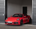 2021 Porsche 911 Turbo S Cabrio (Color: Guards Red) Front Three-Quarter Wallpapers 150x120