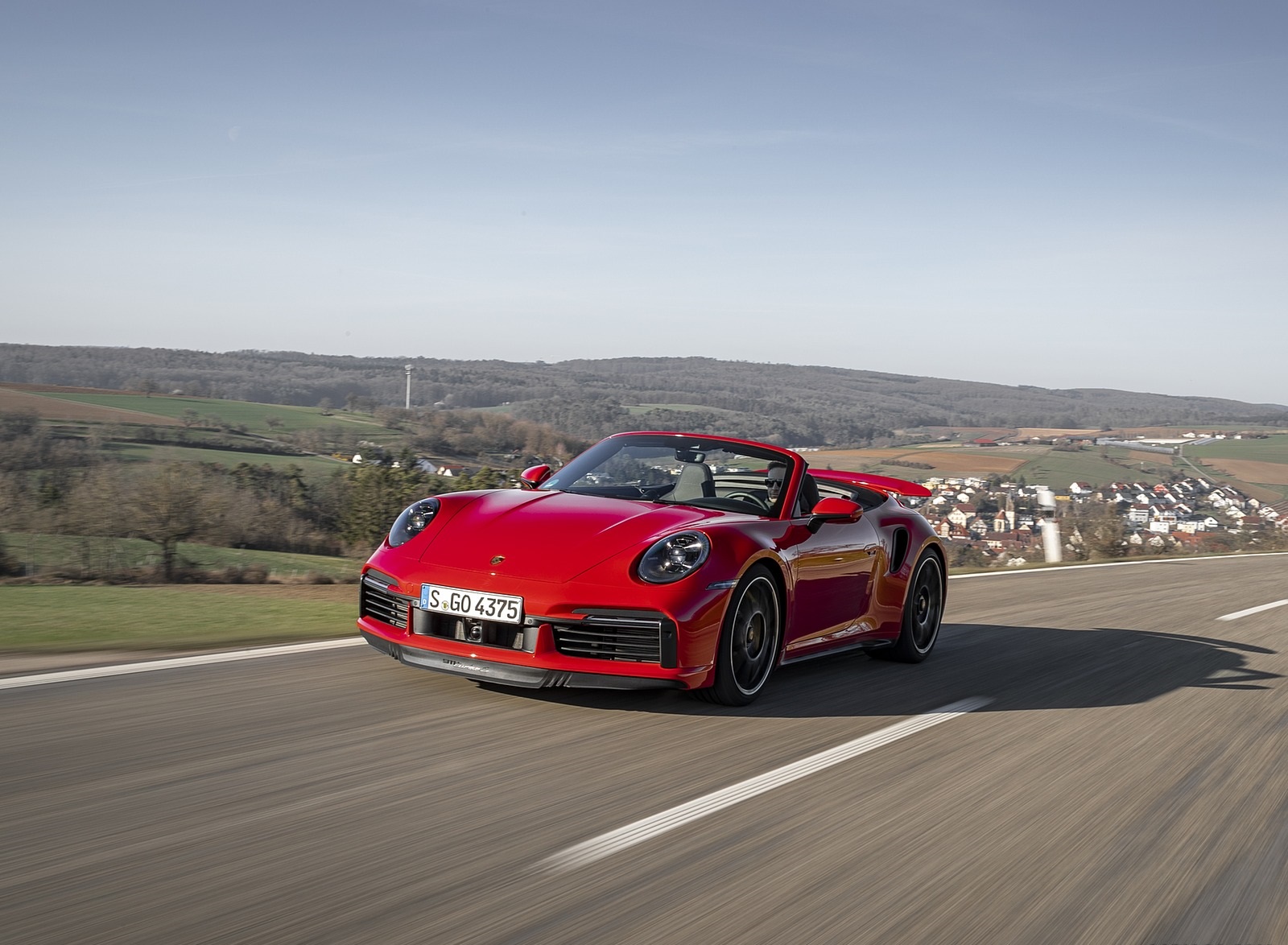 2021 Porsche 911 Turbo S Cabrio (Color: Guards Red) Front Three-Quarter Wallpapers (10)