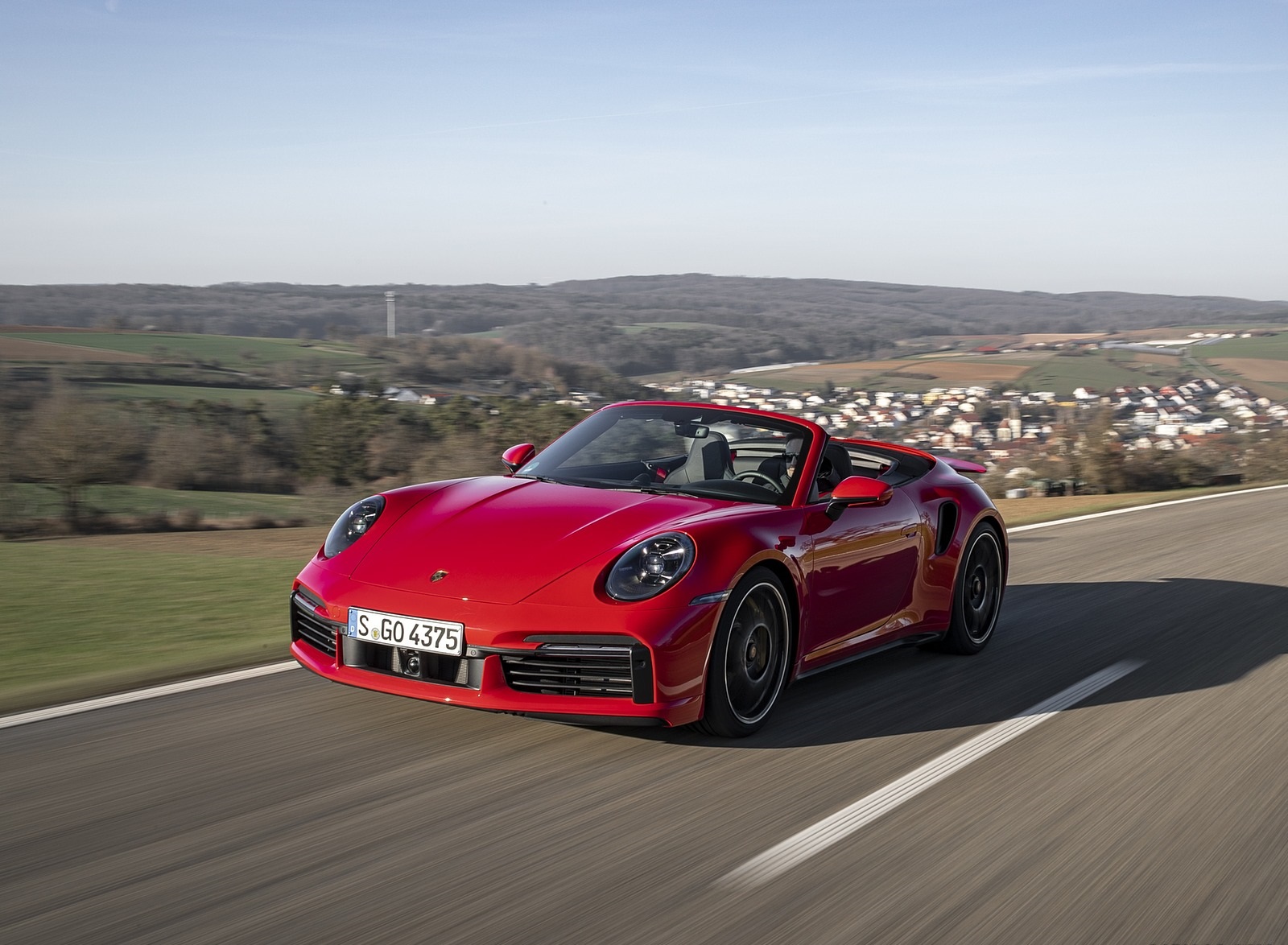 2021 Porsche 911 Turbo S Cabrio (Color: Guards Red) Front Three-Quarter Wallpapers #11 of 114