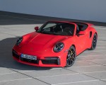 2021 Porsche 911 Turbo S Cabrio (Color: Guards Red) Front Three-Quarter Wallpapers 150x120