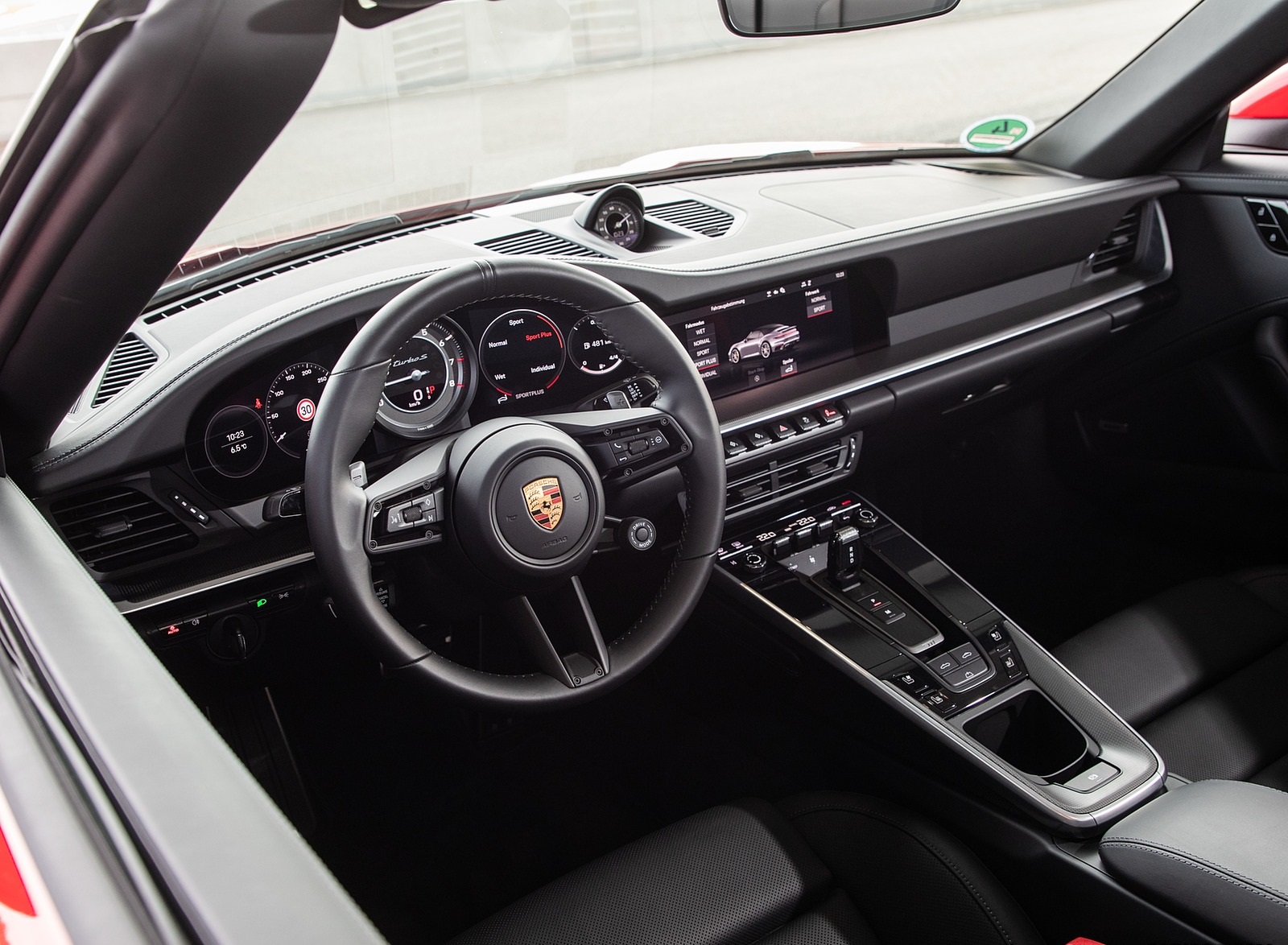 2021 Porsche 911 Turbo S Cabrio (Color: Guards Red) Interior Wallpapers #64 of 114