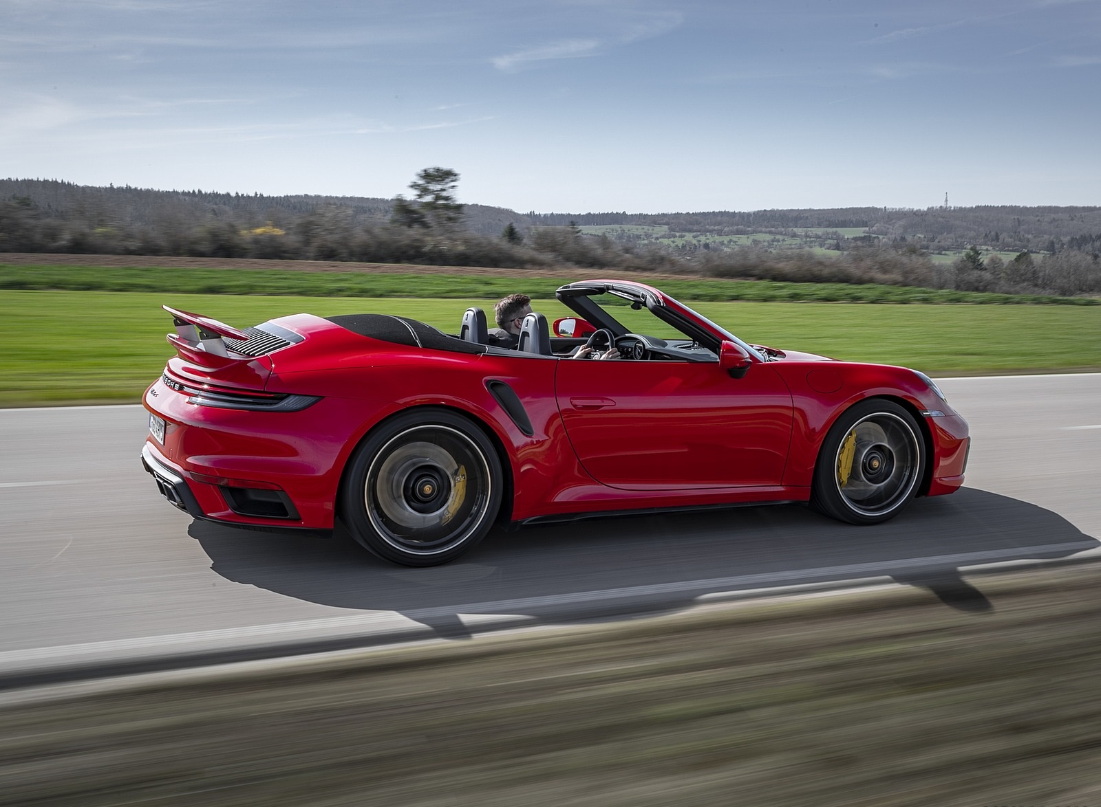 2021 Porsche 911 Turbo S Cabrio (Color: Guards Red) Rear Three-Quarter Wallpapers #15 of 114