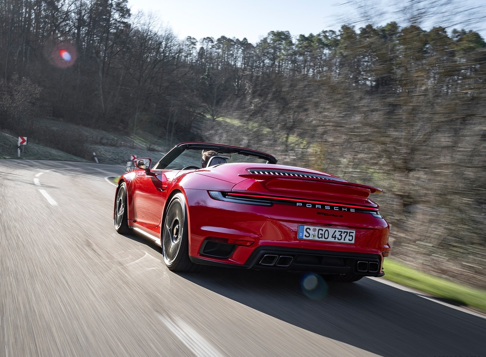 2021 Porsche 911 Turbo S Cabrio (Color: Guards Red) Rear Three-Quarter Wallpapers #5 of 114