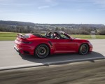 2021 Porsche 911 Turbo S Cabrio (Color: Guards Red) Rear Three-Quarter Wallpapers 150x120