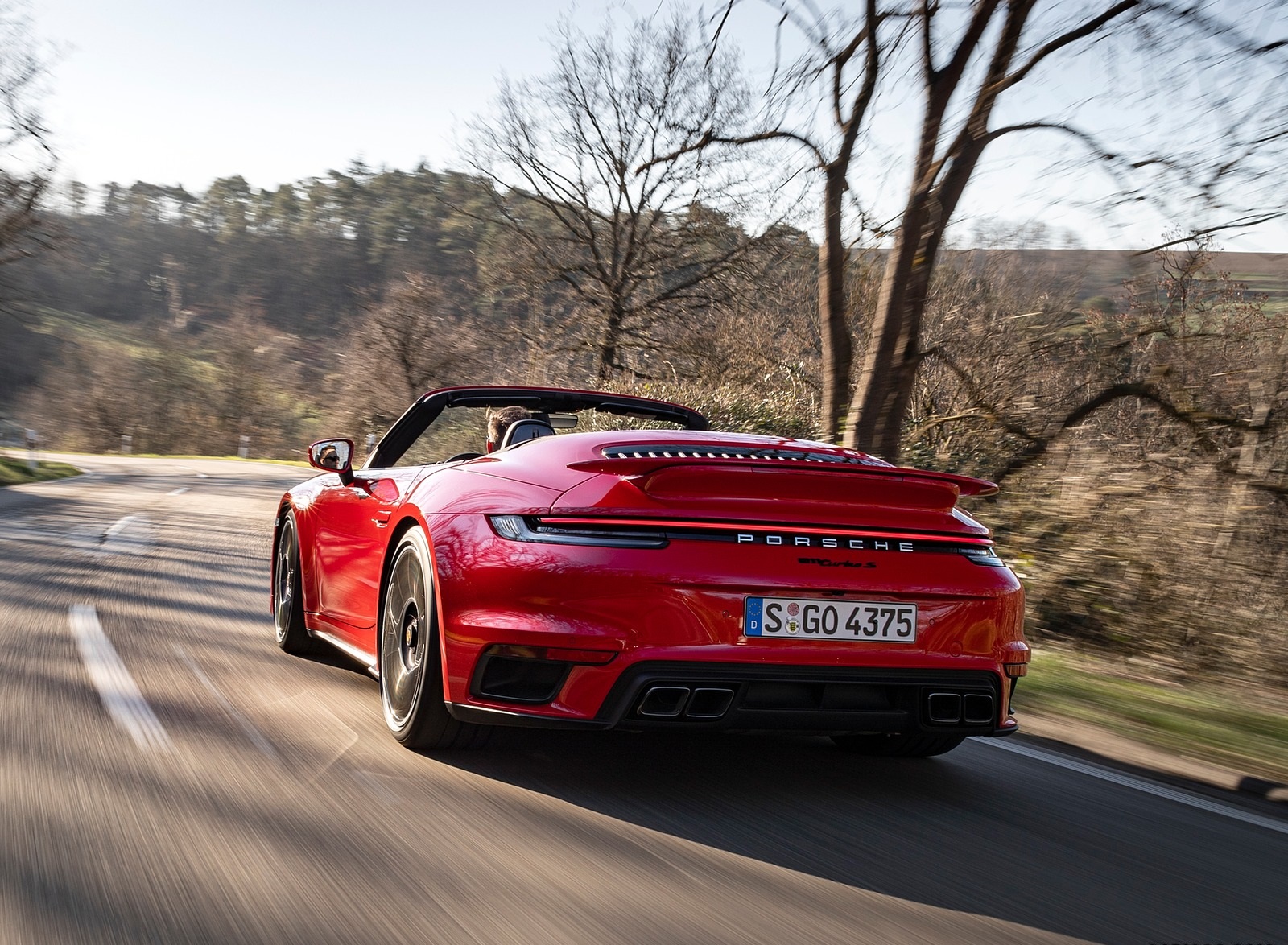 2021 Porsche 911 Turbo S Cabrio (Color: Guards Red) Rear Three-Quarter Wallpapers (7)