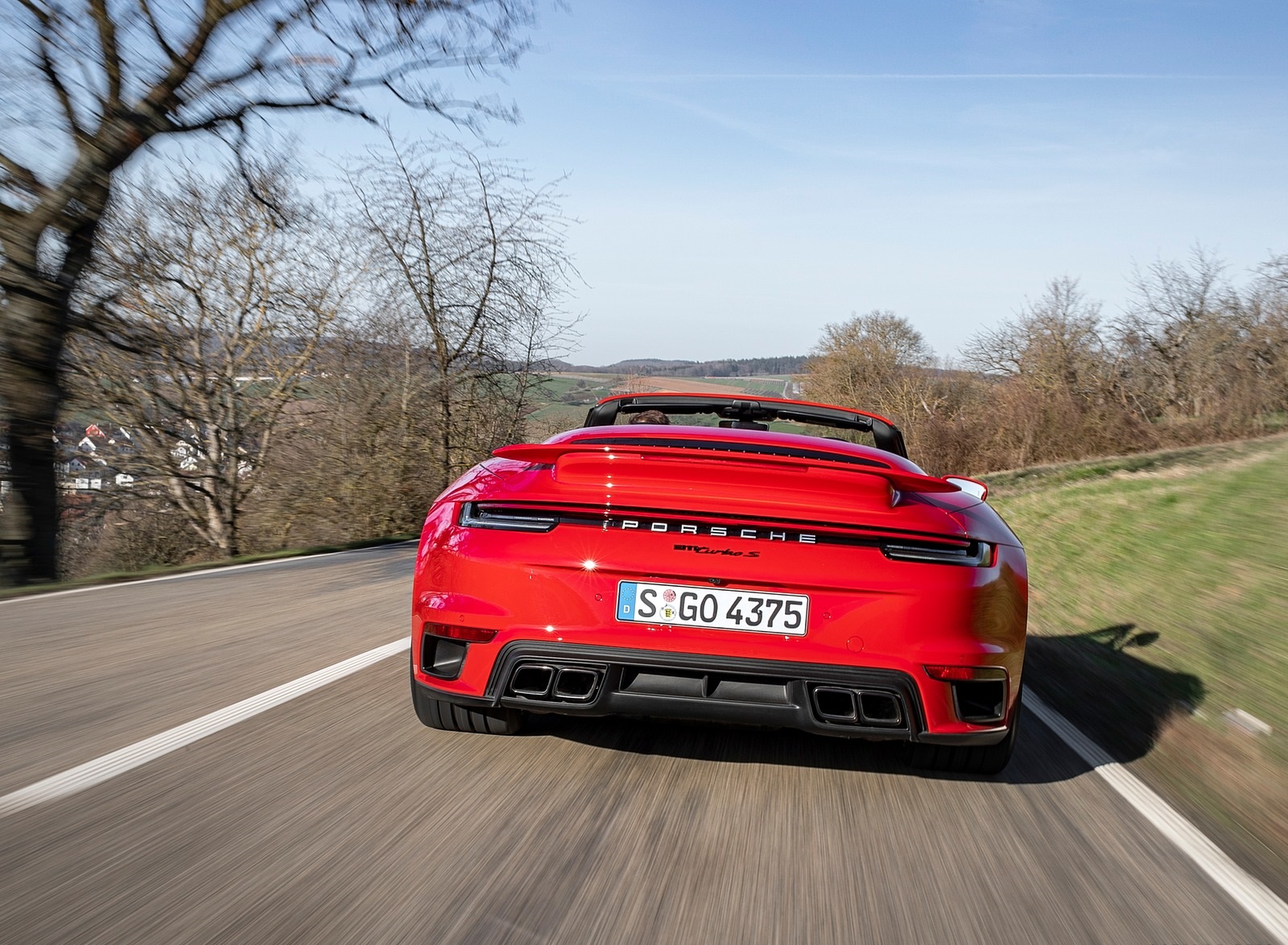 2021 Porsche 911 Turbo S Cabrio (Color: Guards Red) Rear Wallpapers #8 of 114