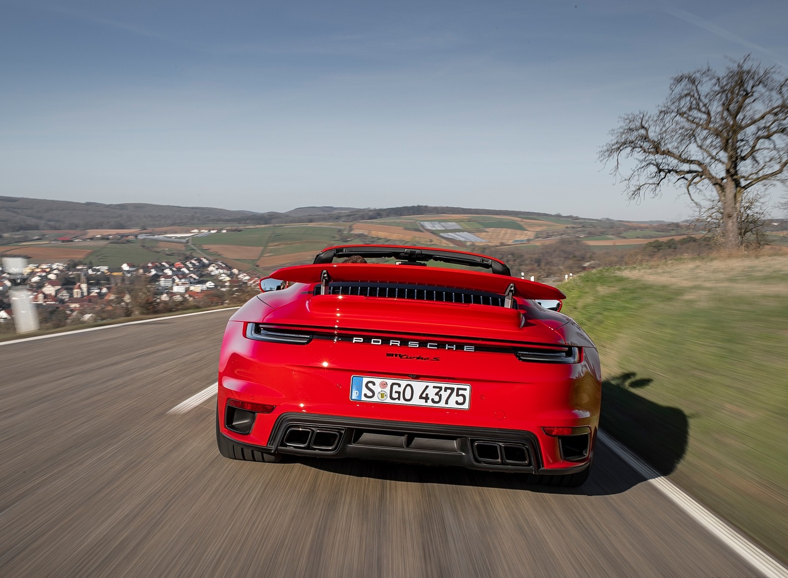 2021 Porsche 911 Turbo S Cabrio (Color: Guards Red) Rear Wallpapers #9 of 114