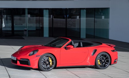 2021 Porsche 911 Turbo S Cabrio (Color: Guards Red) Side Wallpapers 450x275 (32)