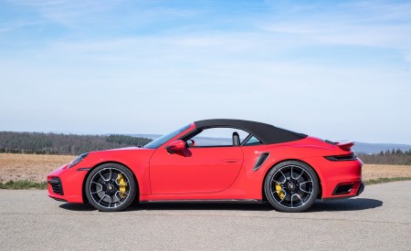 2021 Porsche 911 Turbo S Cabrio (Color: Guards Red) Side Wallpapers 450x275 (25)