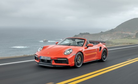 2021 Porsche 911 Turbo S Cabrio (Color: Lava Orange) Front Three-Quarter Wallpapers 450x275 (73)