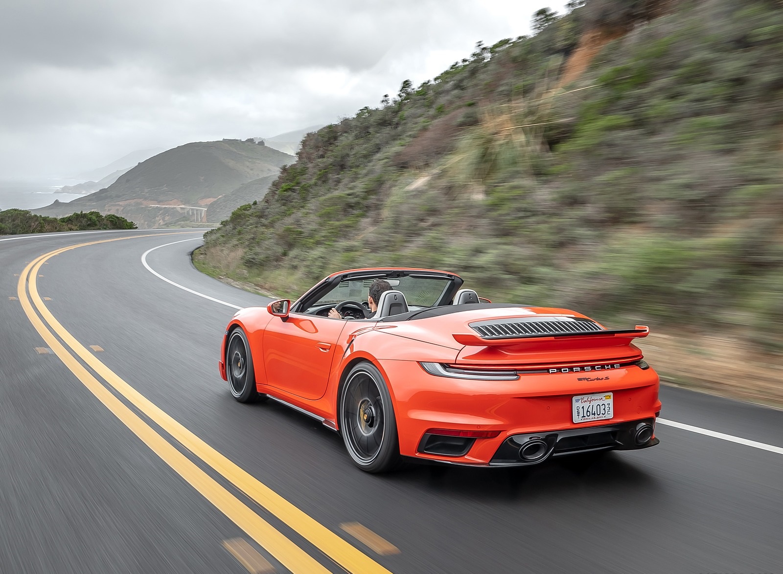 2021 Porsche 911 Turbo S Cabrio (Color: Lava Orange) Rear Three-Quarter Wallpapers #78 of 114