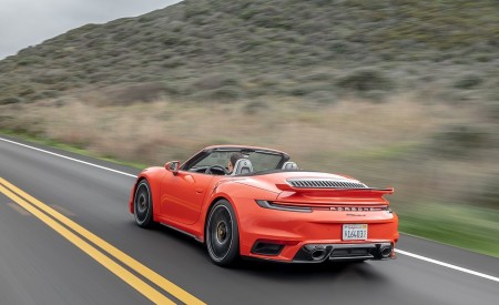 2021 Porsche 911 Turbo S Cabrio (Color: Lava Orange) Rear Three-Quarter Wallpapers 450x275 (81)