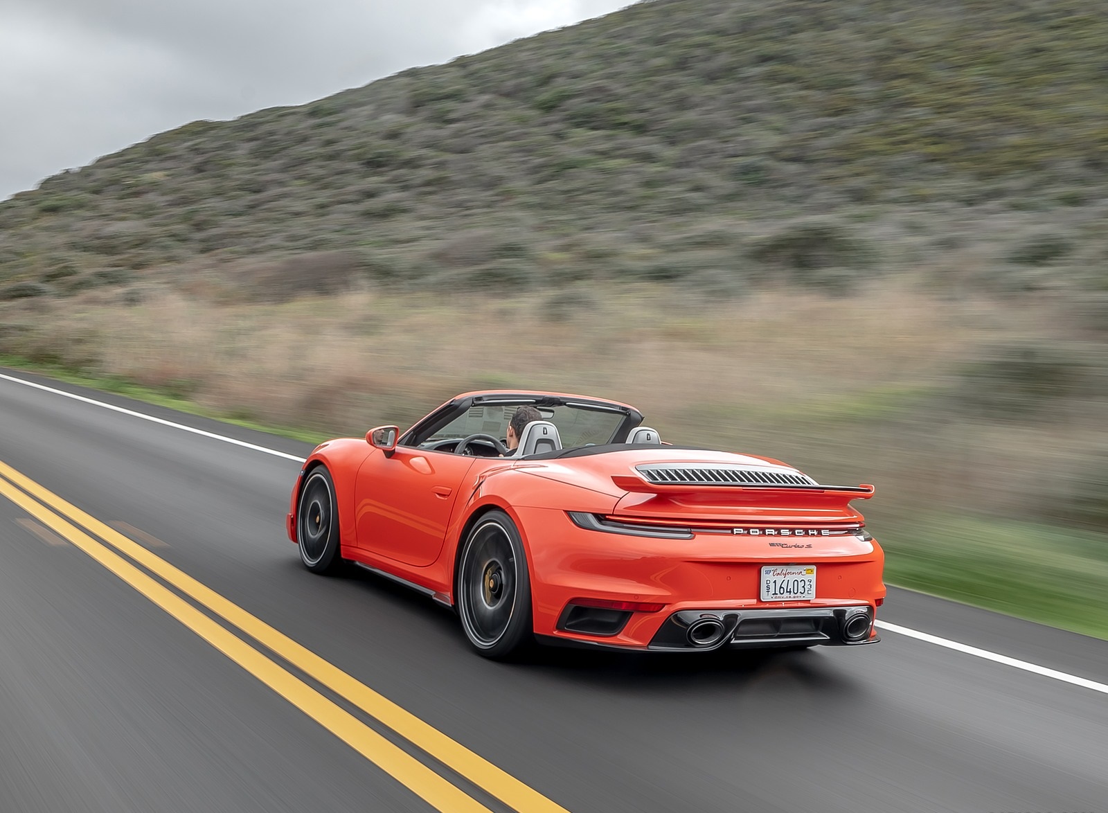 2021 Porsche 911 Turbo S Cabrio (Color: Lava Orange) Rear Three-Quarter Wallpapers #81 of 114