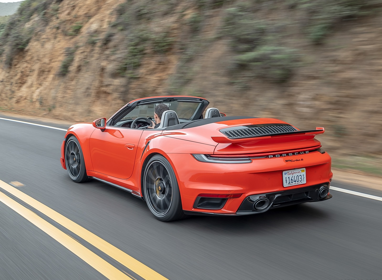 2021 Porsche 911 Turbo S Cabrio (Color: Lava Orange) Rear Three-Quarter Wallpapers #82 of 114