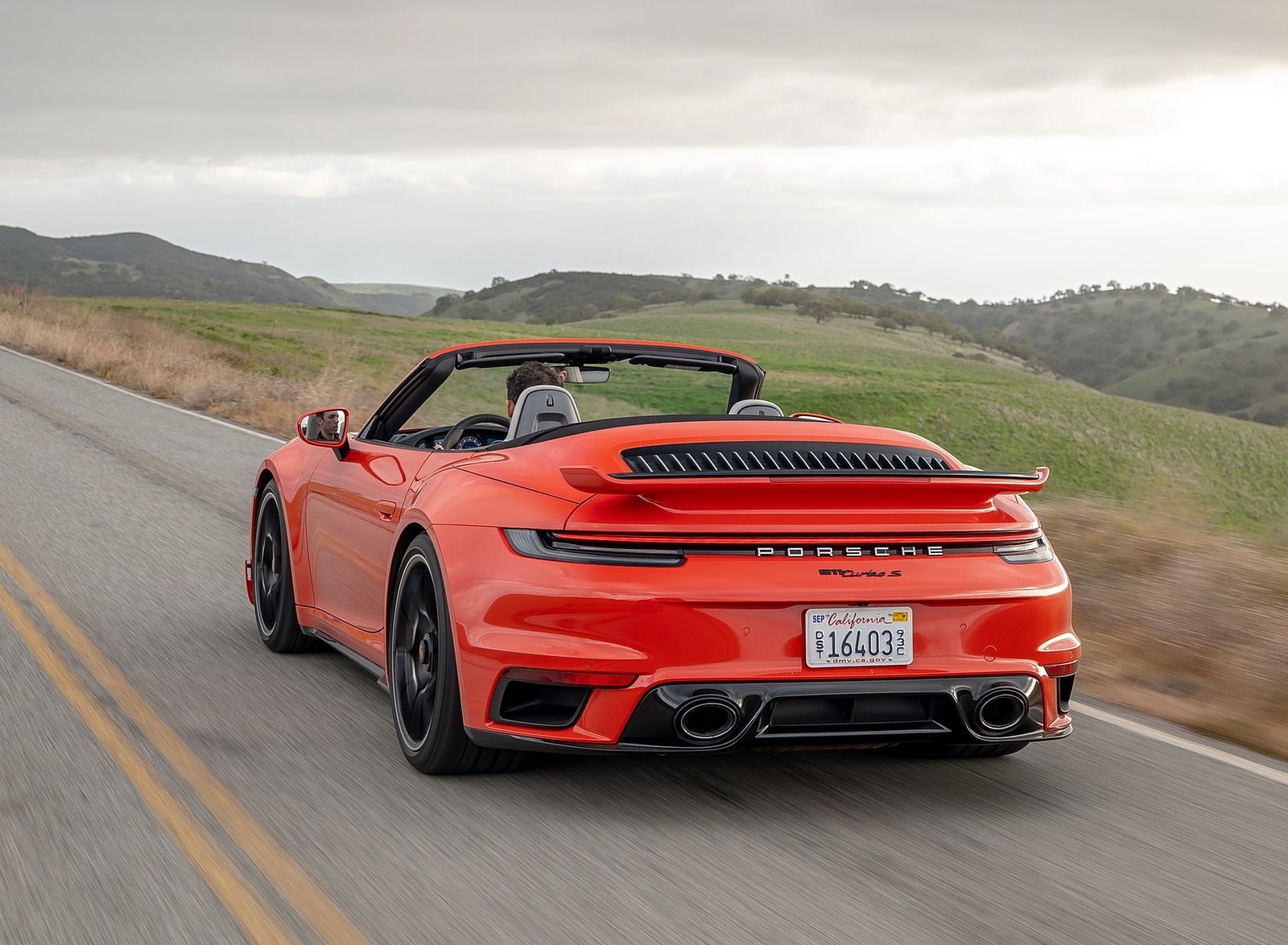 2021 Porsche 911 Turbo S Cabrio (Color: Lava Orange) Rear Three-Quarter Wallpapers #77 of 114