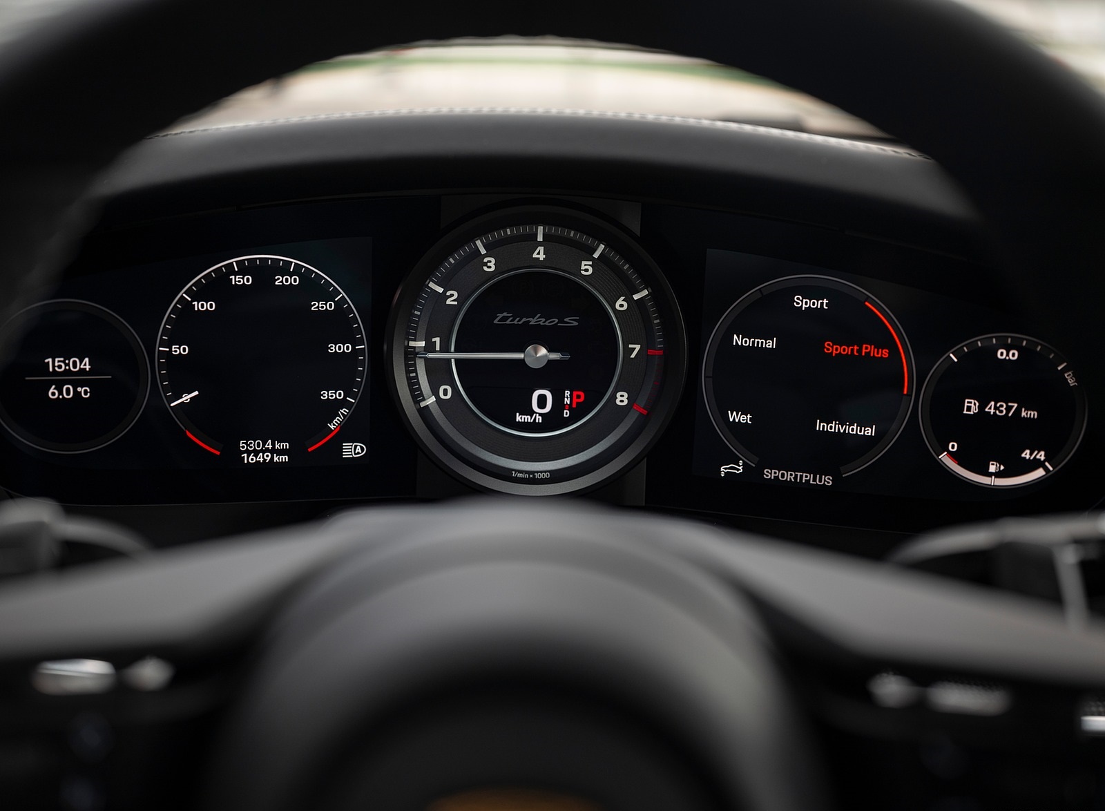 2021 Porsche 911 Turbo S Coupe (Color: GT Silver Metallic) Digital Instrument Cluster Wallpapers #149 of 254