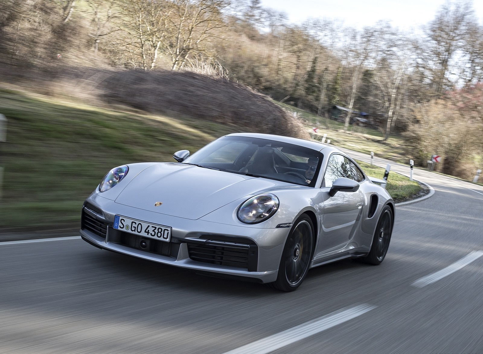 2021 Porsche 911 Turbo S Coupe (Color: GT Silver Metallic) Front Three-Quarter Wallpapers #92 of 254